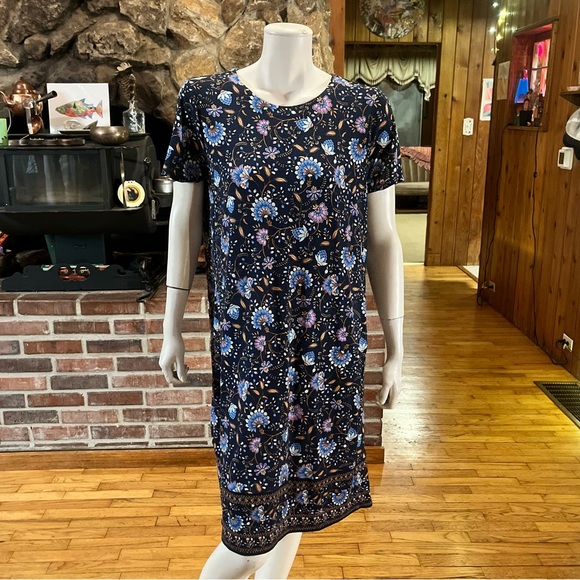 J. Jill Dresses & Skirts - J. Jill Midnight Blue Floral Midi Dress